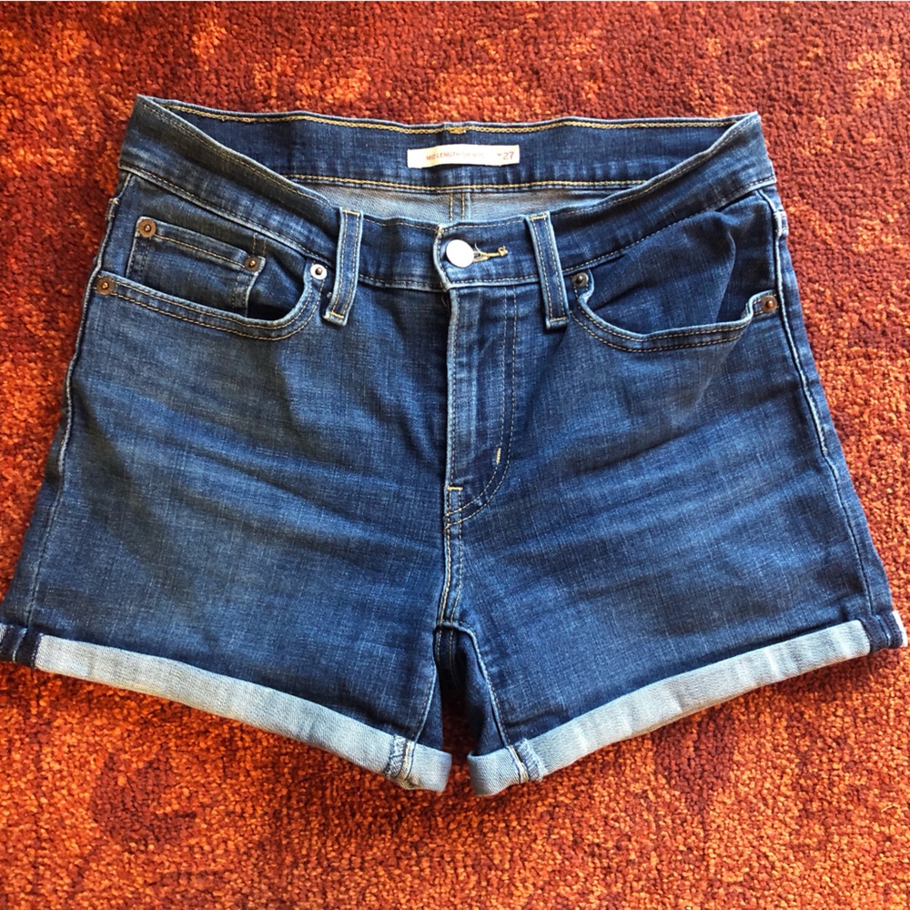 Levi's Dark Blue Jean Shorts for Women